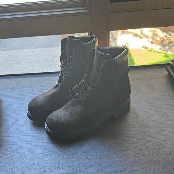 Toteme Husky Brown Suede Combat Boots size 40 - Picture 2 of 4